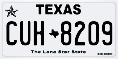 TX license plate CUH8209