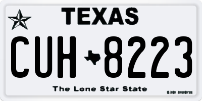 TX license plate CUH8223