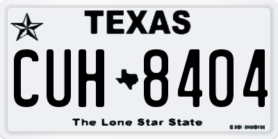 TX license plate CUH8404