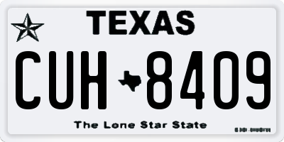 TX license plate CUH8409