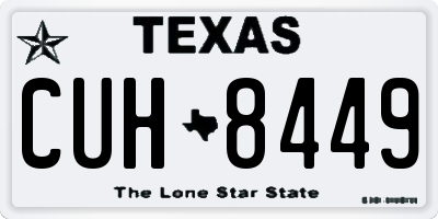 TX license plate CUH8449