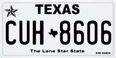 TX license plate CUH8606