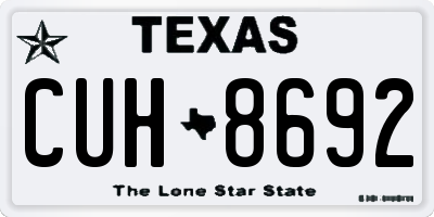 TX license plate CUH8692