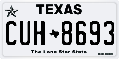 TX license plate CUH8693