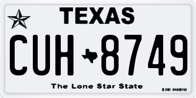 TX license plate CUH8749