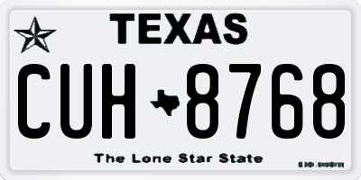 TX license plate CUH8768