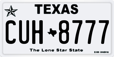 TX license plate CUH8777