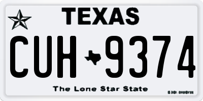 TX license plate CUH9374