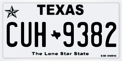 TX license plate CUH9382