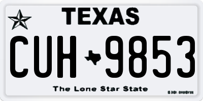 TX license plate CUH9853
