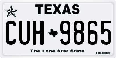 TX license plate CUH9865