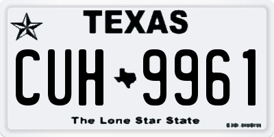TX license plate CUH9961
