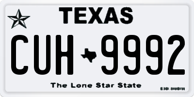 TX license plate CUH9992