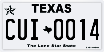 TX license plate CUI0014