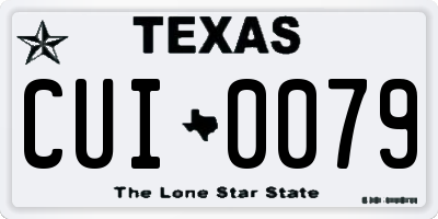 TX license plate CUI0079