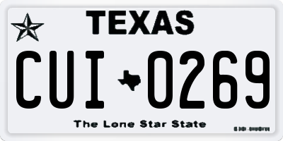 TX license plate CUI0269