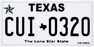 TX license plate CUI0320