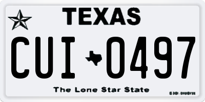 TX license plate CUI0497