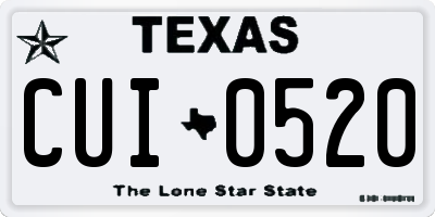 TX license plate CUI0520