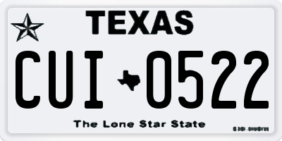 TX license plate CUI0522