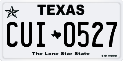 TX license plate CUI0527