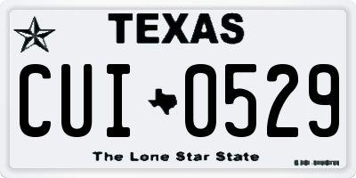 TX license plate CUI0529