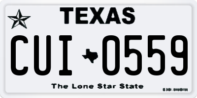 TX license plate CUI0559