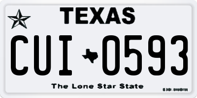 TX license plate CUI0593