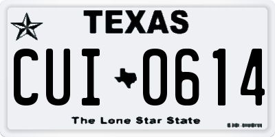 TX license plate CUI0614