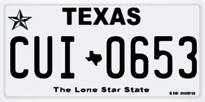 TX license plate CUI0653