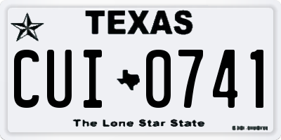 TX license plate CUI0741