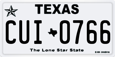 TX license plate CUI0766
