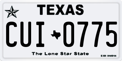 TX license plate CUI0775
