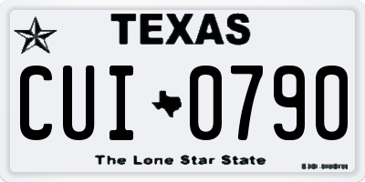 TX license plate CUI0790