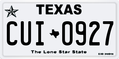 TX license plate CUI0927