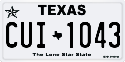 TX license plate CUI1043