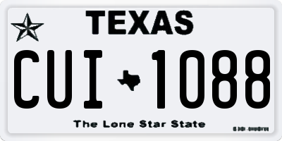 TX license plate CUI1088