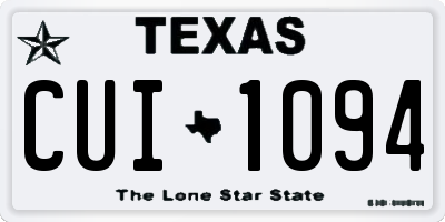TX license plate CUI1094
