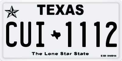TX license plate CUI1112