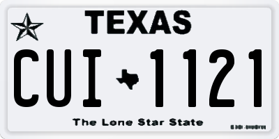 TX license plate CUI1121