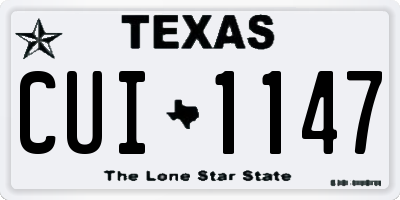 TX license plate CUI1147