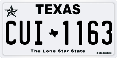 TX license plate CUI1163