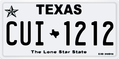 TX license plate CUI1212