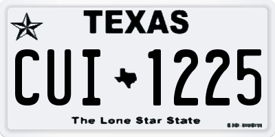 TX license plate CUI1225