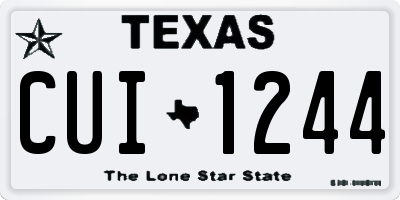 TX license plate CUI1244