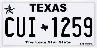 TX license plate CUI1259
