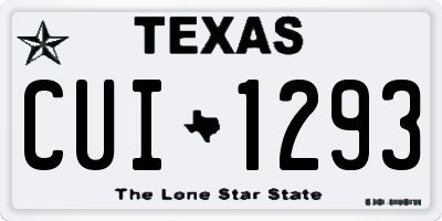 TX license plate CUI1293