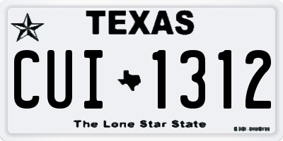 TX license plate CUI1312