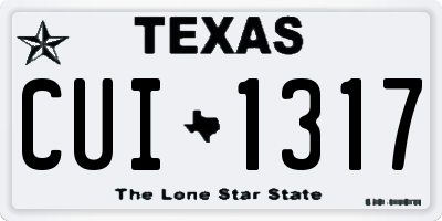 TX license plate CUI1317