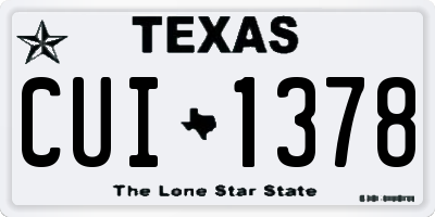 TX license plate CUI1378